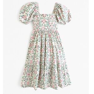 A&F Abercrombie Emerson Poplin Puff sleeve midi dress